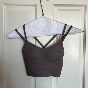 Lululemon Like a Cloud Ribbed Longline Bra dark lavender size B/C cup